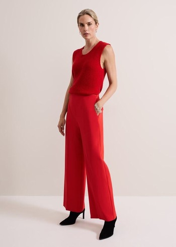 Phase Eight Aubrielle Wide Leg Trousers Red Canada | INZUYM-023